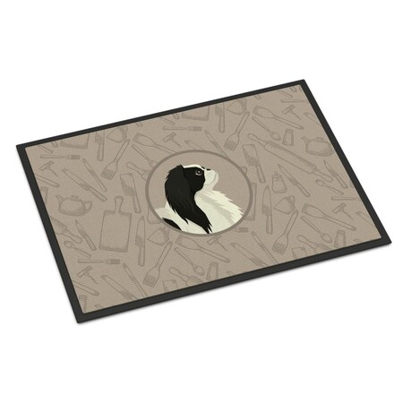 Carolines Treasures 18 x 27 in. Japanese Chin in the Kitchen Indoor or Outdoor Mat CK2195MAT